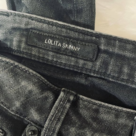 Lucky Brand Low Rise Stretchy Ripped Lolita Skinny Black Denim Jeans Size 6/28 - Picture 4 of 7